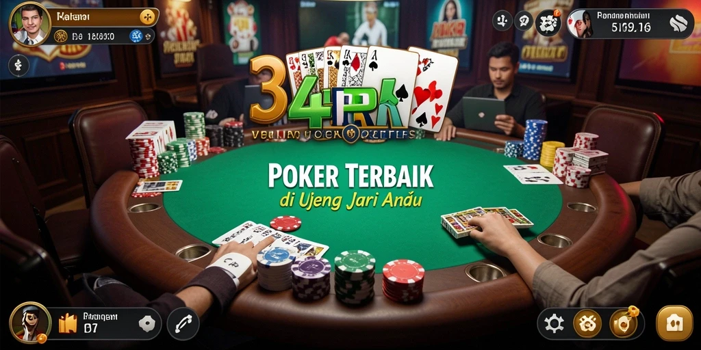 Tampilan gameplay menarik dari 34R di dalam permainan Poker.