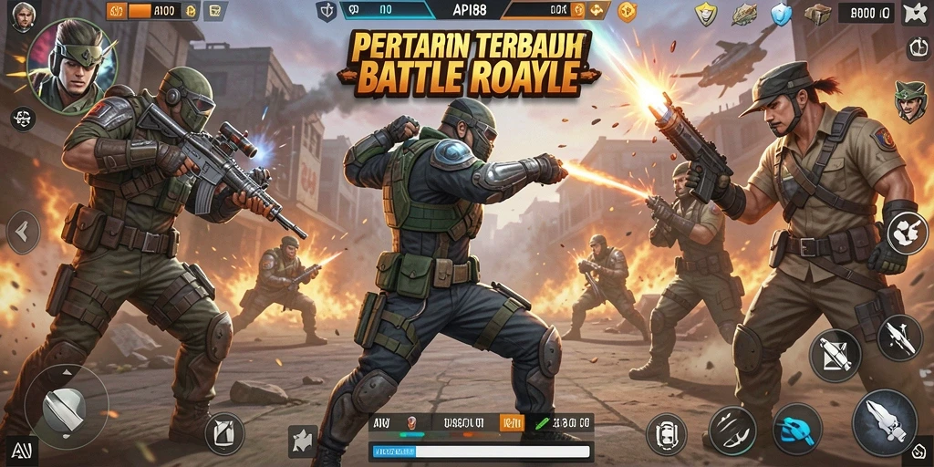 Screenshot API88 menampilkan pertarungan mendebarkan dalam arena Battle Royale.