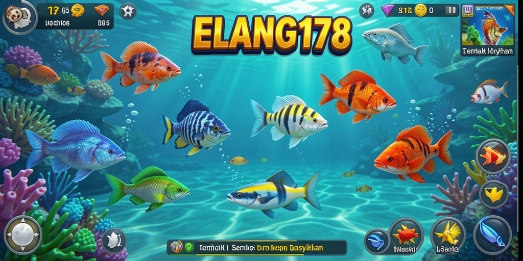 Tampilan gameplay ELANG178 dengan aksi tembak ikan yang mendebarkan.