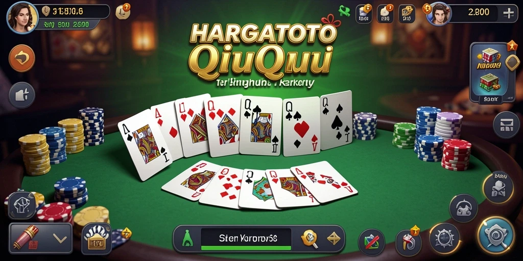 Screenshot gameplay HARGATOTO menampilkan aksi seru permainan QiuQiu.