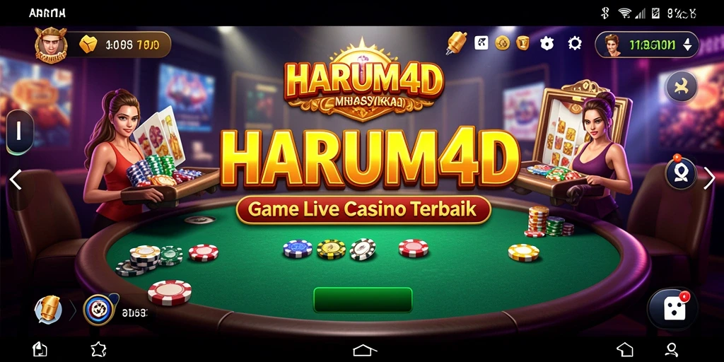 Screenshot dari gameplay Live Casino yang menampilkan dealer langsung dan suasana kasino.