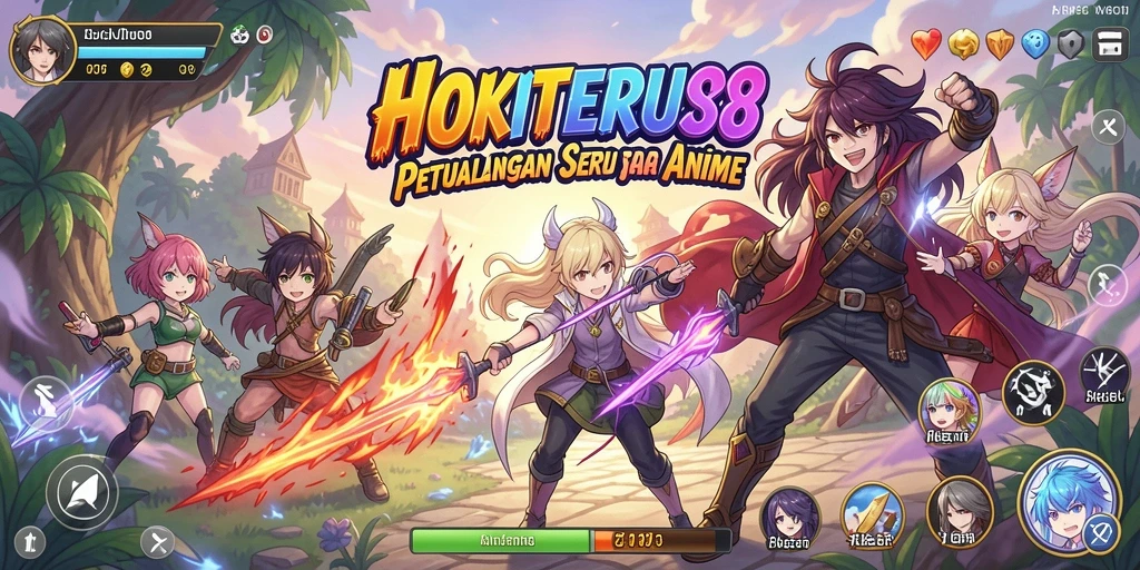 Tangkapan layar HOKITERUS88 menampilkan karakter Anime dalam aksi pertarungan.