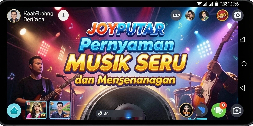 Tangkapan layar gameplay JOYPUTAR dengan aksi musik seru.