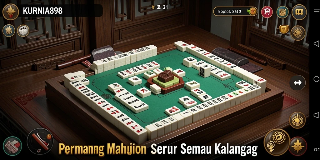 Gameplay menarik KURNIA898 dalam permainan Mahjong.