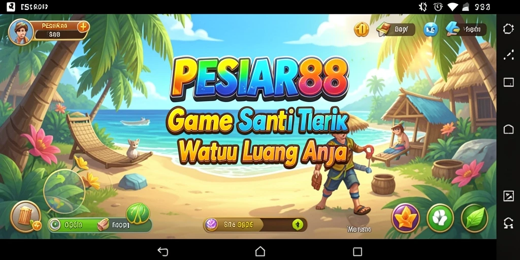 Tampilan gameplay PESIAR88 yang ceria dan menghibur.