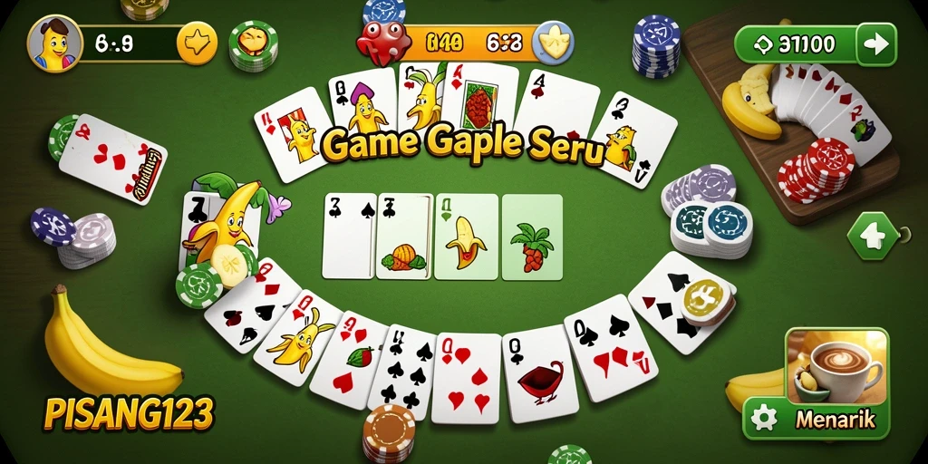 Tampilan menarik dari gameplay seru PISANG123 Gaple.
