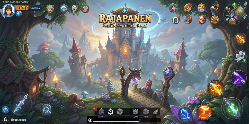 Tangkapan layar RAJAPANEN menampilkan gameplay penuh aksi di petualangan fantastis.