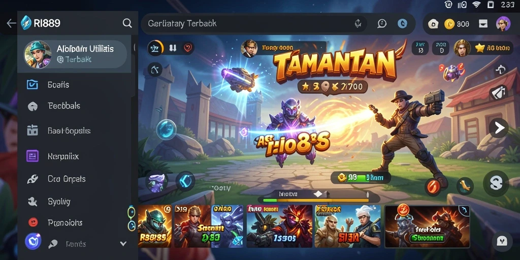 Tampilan antarmuka aplikasi RI889 yang sederhana dan fungsional.