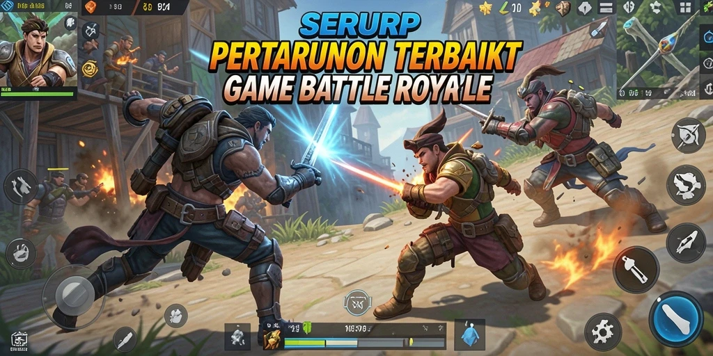 Tampilan gameplay menarik dari SERURP dengan pertarungan seru.